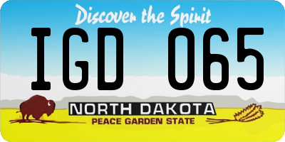 ND license plate IGD065