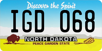 ND license plate IGD068
