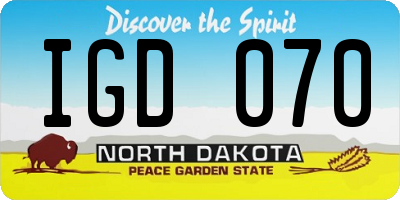 ND license plate IGD070