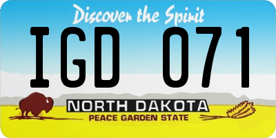 ND license plate IGD071