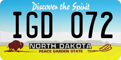 ND license plate IGD072