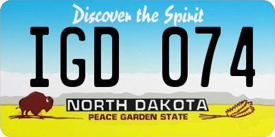 ND license plate IGD074