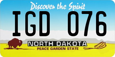 ND license plate IGD076