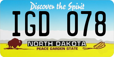 ND license plate IGD078