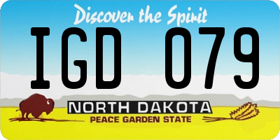 ND license plate IGD079