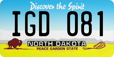 ND license plate IGD081