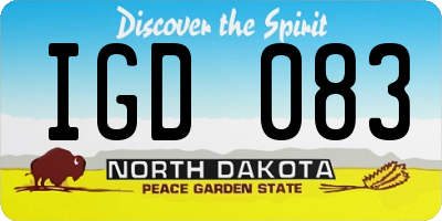 ND license plate IGD083