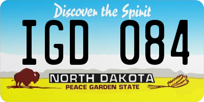 ND license plate IGD084