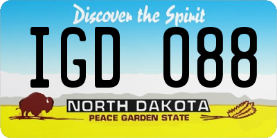 ND license plate IGD088