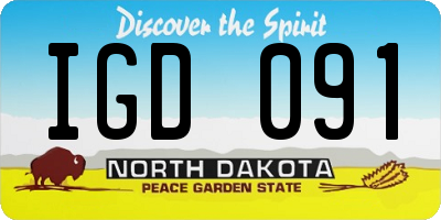 ND license plate IGD091