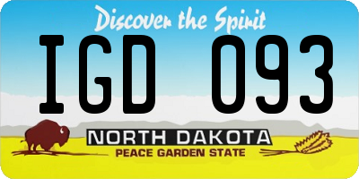 ND license plate IGD093