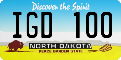 ND license plate IGD100