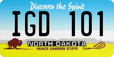 ND license plate IGD101