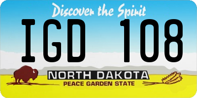 ND license plate IGD108