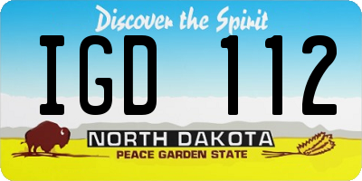 ND license plate IGD112