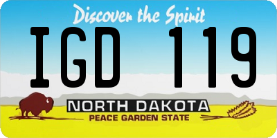 ND license plate IGD119