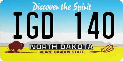 ND license plate IGD140