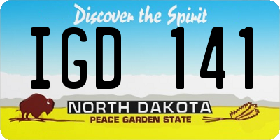ND license plate IGD141