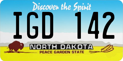 ND license plate IGD142