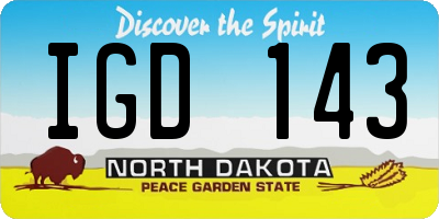 ND license plate IGD143