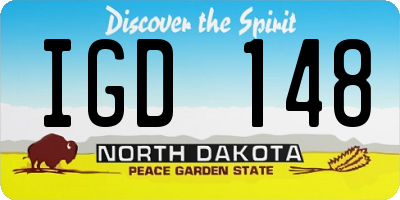 ND license plate IGD148