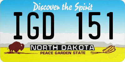 ND license plate IGD151