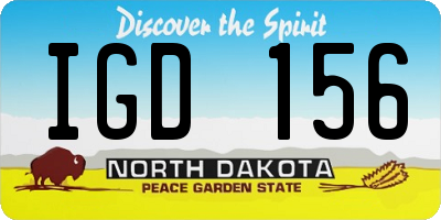 ND license plate IGD156
