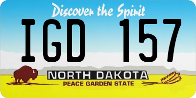 ND license plate IGD157