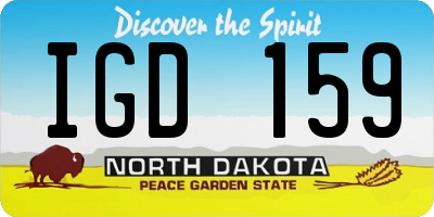 ND license plate IGD159