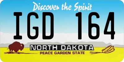 ND license plate IGD164
