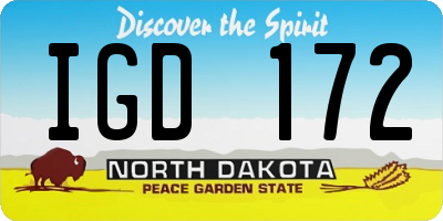 ND license plate IGD172