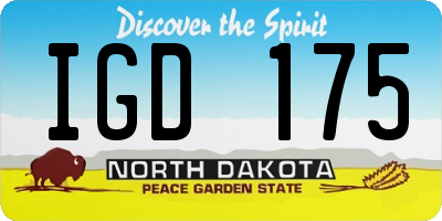 ND license plate IGD175