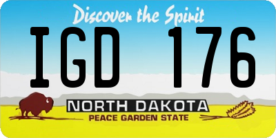 ND license plate IGD176