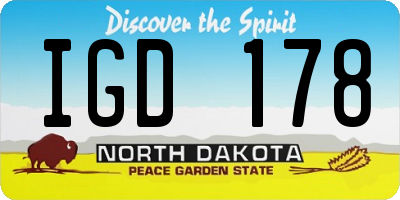 ND license plate IGD178