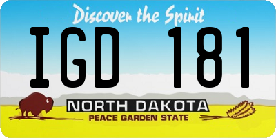 ND license plate IGD181