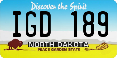 ND license plate IGD189