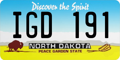 ND license plate IGD191