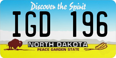 ND license plate IGD196