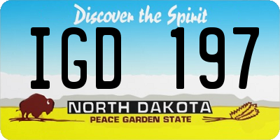 ND license plate IGD197