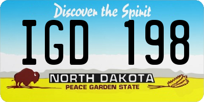ND license plate IGD198