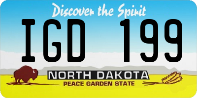 ND license plate IGD199
