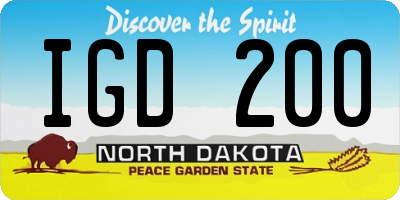 ND license plate IGD200