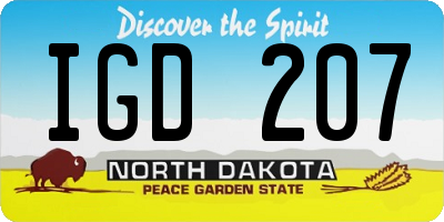 ND license plate IGD207