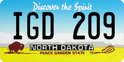 ND license plate IGD209