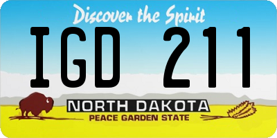 ND license plate IGD211