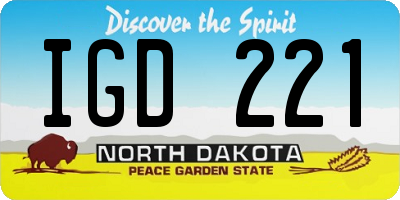 ND license plate IGD221