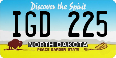 ND license plate IGD225