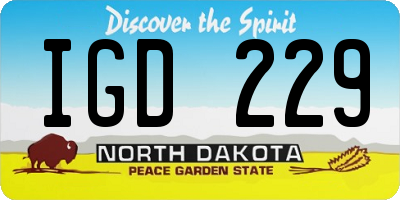 ND license plate IGD229