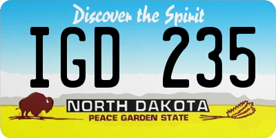 ND license plate IGD235