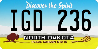 ND license plate IGD236